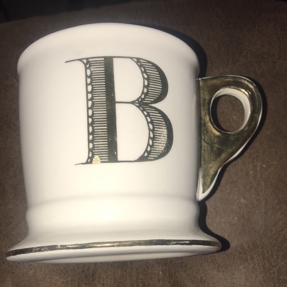 Anthropologie monogrammed gold trim mug - Picture 10 of 16